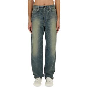 KENZO Men's Relaxed Fit Washed Denim Jeans Men BLUE Pants